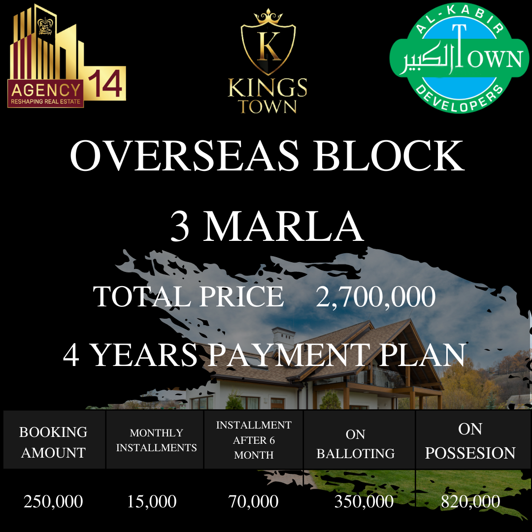 3 Marla OVERSEAS BLOCK in kings town lahore